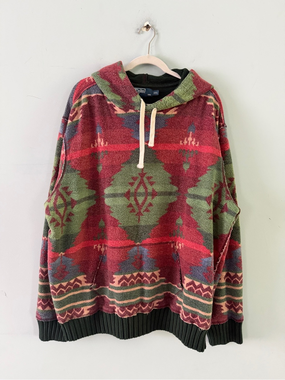 Vintage Polo Ralph Lauren Southwestern Aztec Navajo Fleece Hoodie